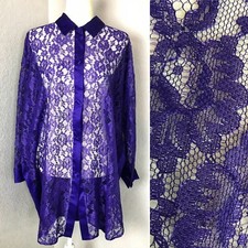 VTG Victoria s Secret Gold Label Purple Lace Nightgown M/L Valentine Lingerie