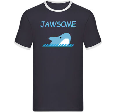 Jawsome Shark Ringer T-Shirt, Fun Ocean-Thema Ringer TShirt, Shark Lover Geschenk Tee