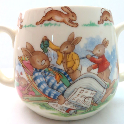 Royal Doulton Bunnykins Easter Child's Mug Disturbing Sleeping Papa Traditional