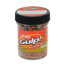 Berkley Gulp Earthworms Soft Bait 4" 1.10oz Jar Brown GEW-BR