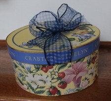 CRABTREE  EVELYN Ribboned Decorative Oval Hat Box Storage - VGUC Box ONLY