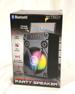 New Bytech LED Bluetooth Bass Boosting Party Speaker w/ Phone Holder- NWT