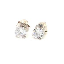 Vintage Signed NIB Rachel Ashwell Sterling 3 Sets Cubic Zirconia Stud Earrings