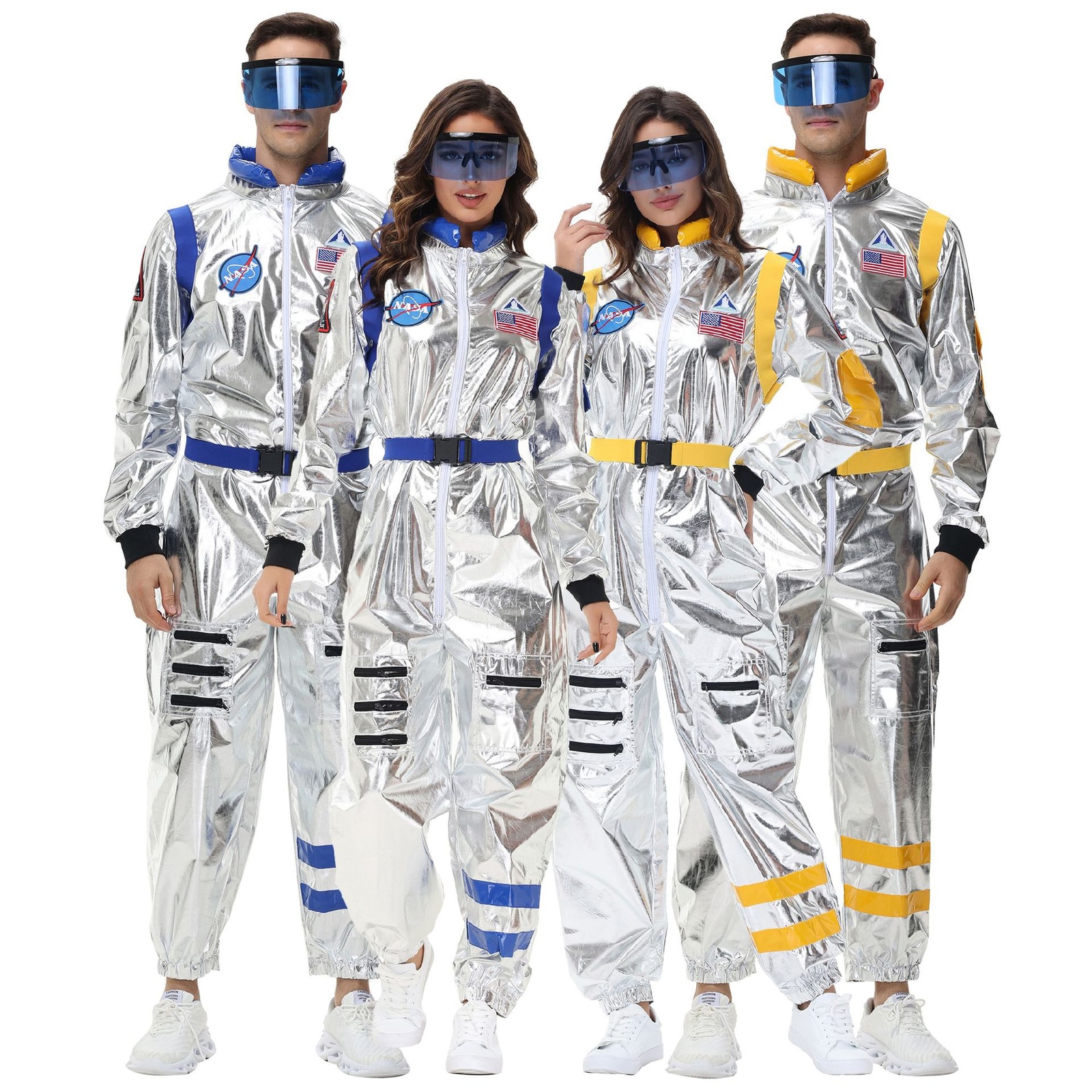 Space Jumpsuit for Couples Set Astronaut Stage Outfit Cosplay Costumes Halloween-image