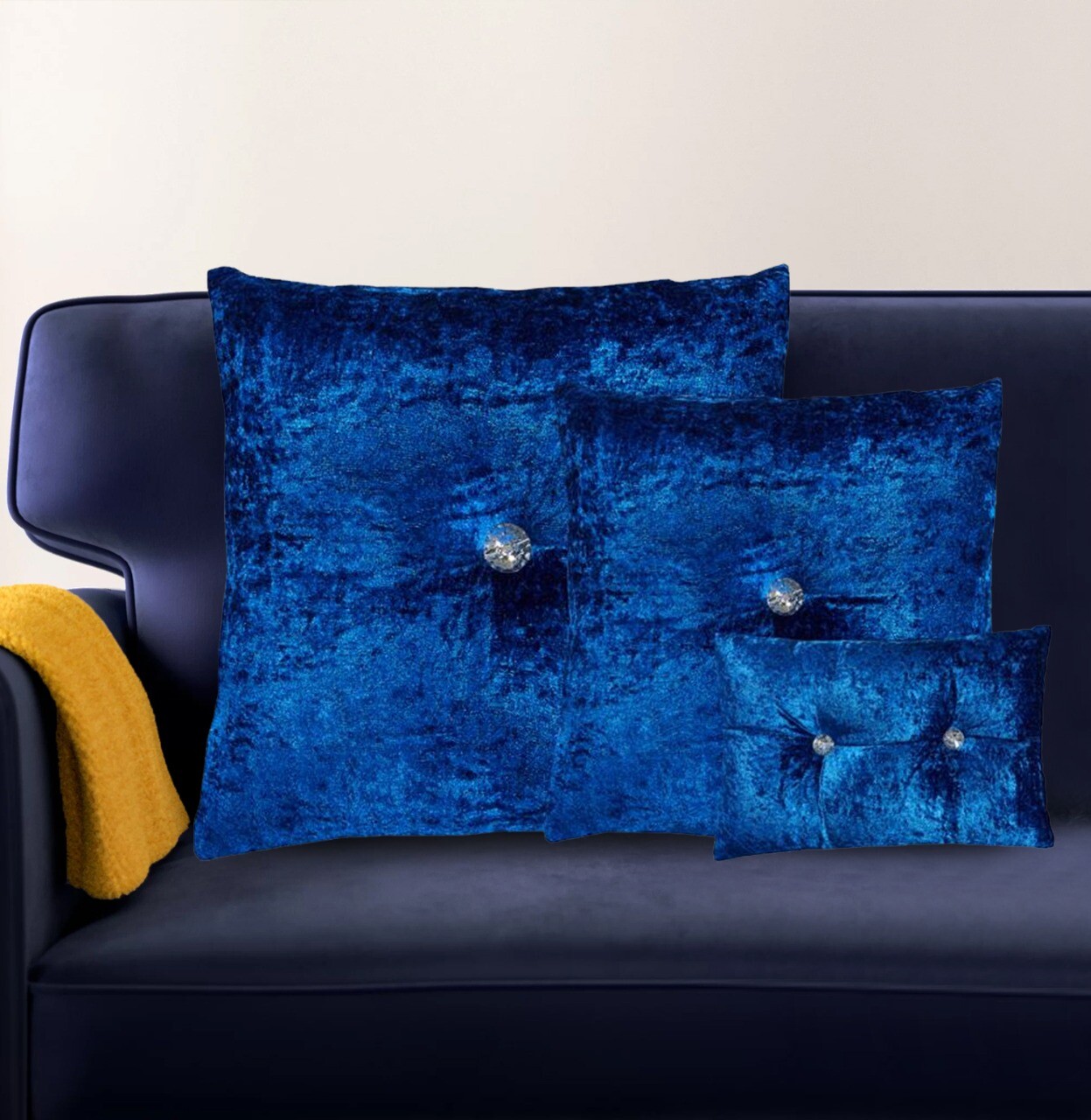 Luxury Crushed Velvet Filled Cushions Small Medium Large Diamante Cushion Covers eBay