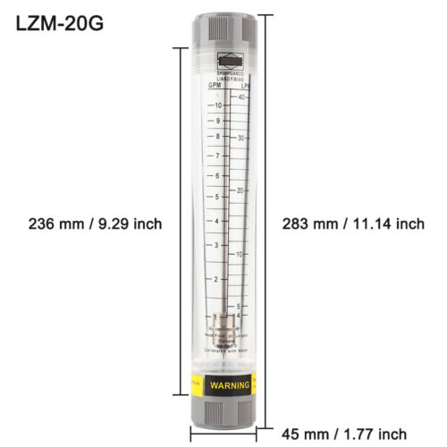 LZM15G-50G Misuratore di portata acilico tipo tubo per rotametro liquido fino a 200GPM/750LPM - Foto 4 di 10