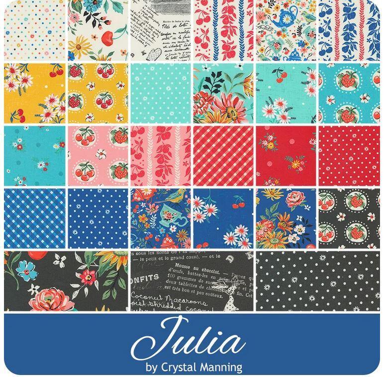 Moda Julia charm pack by Crystal Manning 42 piece 100% cotton squares
