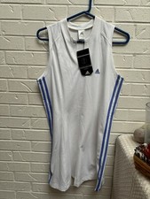 Adidas NWT White With Neon Blue Climacool Tennis Dress Size L