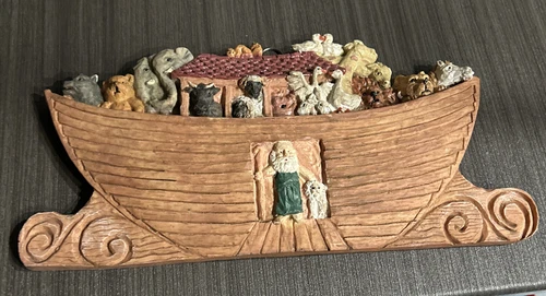 3D Noah's Ark and the Animals Resin Wall Hanging Nursery Decor