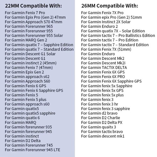 22 26 mm sangle nylon ajustement rapide pour Garmin Fenix 8 5 7X Pro Tactix7 965 boucle band - Photo 2 sur 21