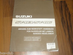 SUZUKI BALENO 413 416 mit LAMBDA-SONDEN-HEIZELEMENT Update WERKSTATT HANDBUCH