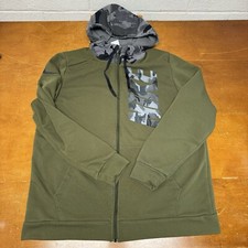 Nike Jacket Mens Large Green Camo Dri Fit Hoodie Full Zip Training Long Sleeve