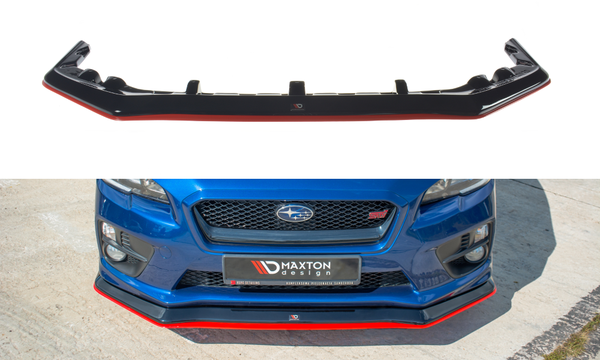 Cup Spoilerlippe Schwarz Rot FüR Subaru Impreza Wrx Sti Frontspoiler Schwert V1-image