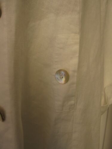 NEW W TAG SIGRID OLSEN Sz LARGE WHITE JACKET 100% LINEN W HOOD FOUR BUTTONS - Picture 3 of 10