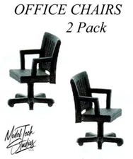 Chairs Interior OFFICE CHAIRS 2 Pack HO scale Finished models Layout Ready