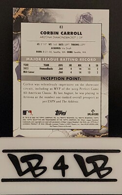 CORBIN CARROLL ROOKIE 2023 Topps Inception SP Magenta Parallel RC 