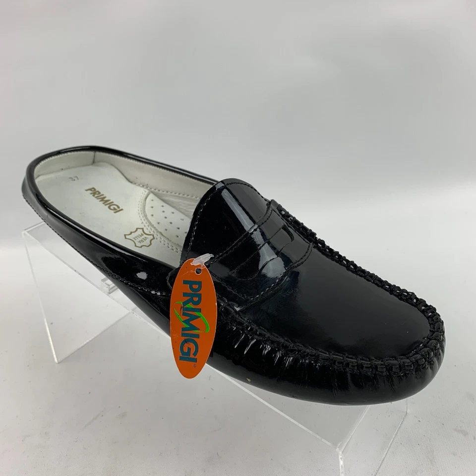 Primigi Driving Mule Mocasines Negro Charol Puntera Redonda Zapatos EU37/US6.5 NUEVO Foto 3 de 4