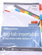 Office Depot Big-tab Insertable 5-tab Extra Wide Dividers