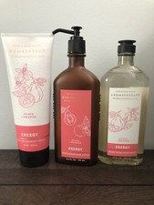 NEW 3-Piece Aromatherapy ENERGY Guava + Orange Set Bath & Body Works Lotion,
