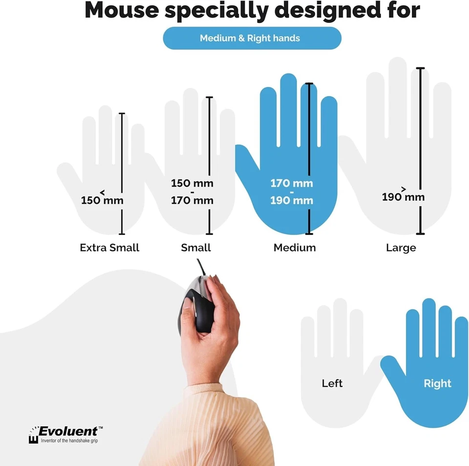 Evoluent Right Handed Vertical Mouse 3 Ergonomic Mouse - Image 3 of 4