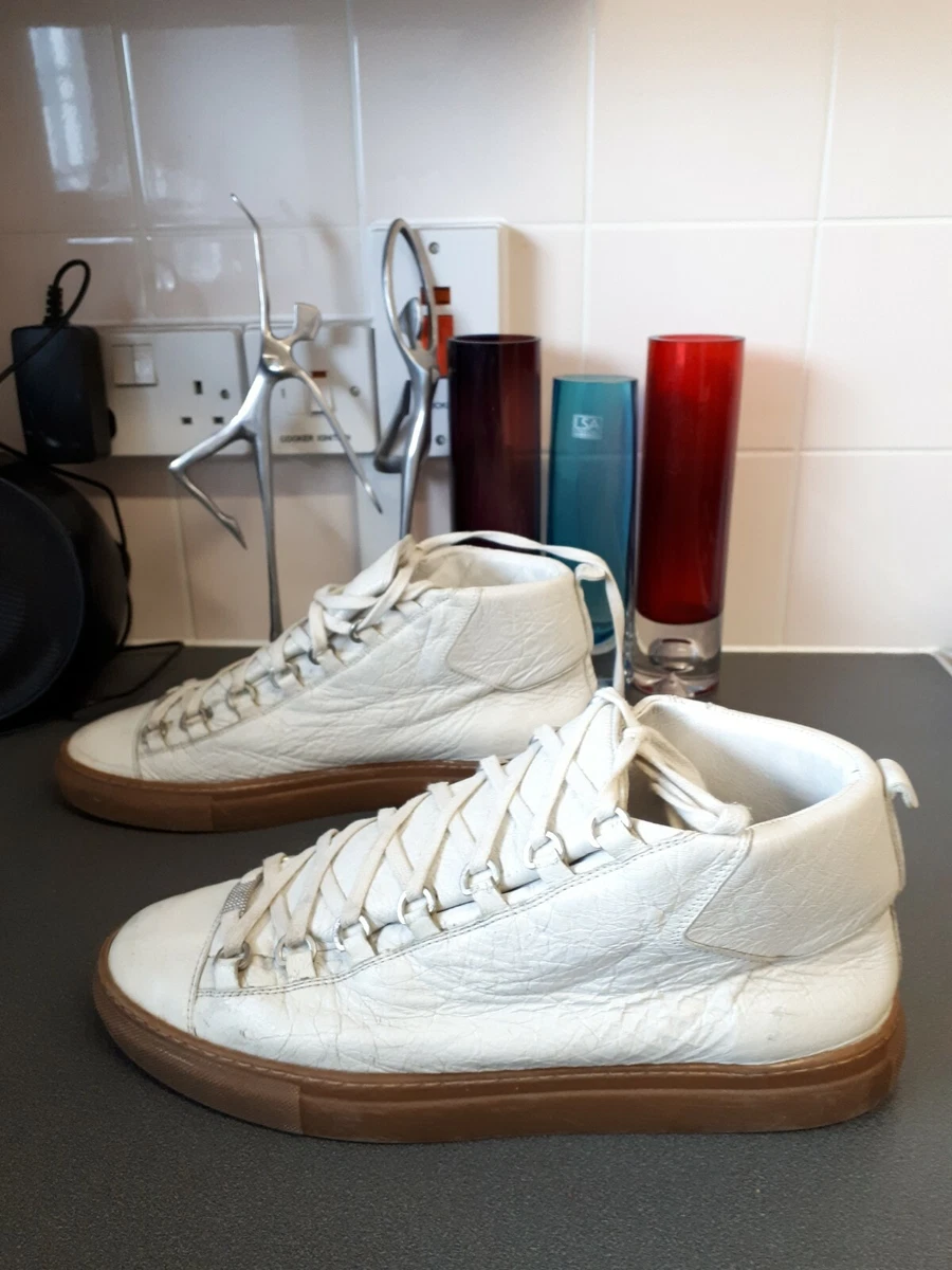 form udkast obligat Balenciaga Arena Crinkled White Sneakers UK 9 EU43 | eBay