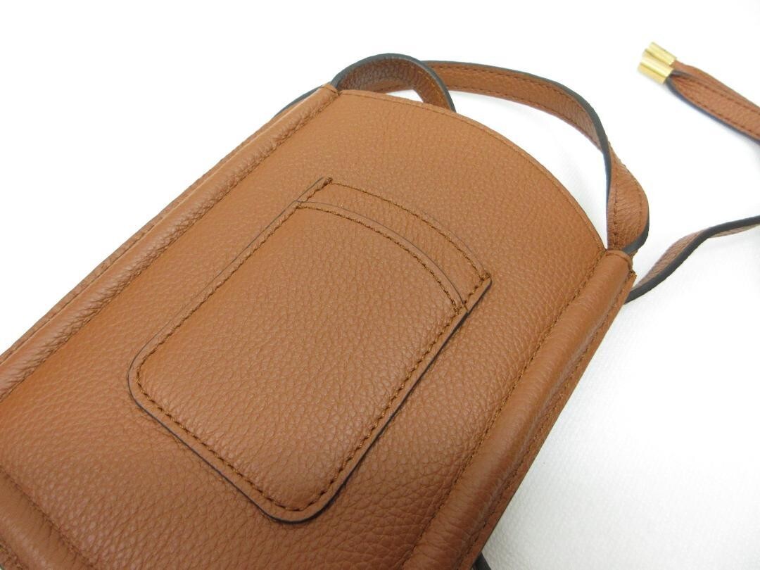 【Chloe】MARCIE Shoulder Bag Smartphone Pouch Chloe Marcie Smartphone Shoulder Pouch Leather Brown W14