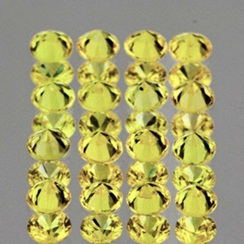 Canary Yellow Sapphire 1.50 mm 60 pcs, Round Brilliant Cut, Flawless-VVS Clarity - Picture 2 of 2