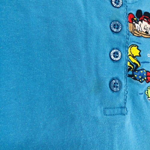 90's Disney Catalog Mickey Kid's Blue Cotton Short Sleeve Henley T-Shirt Size M - Picture 8 of 12