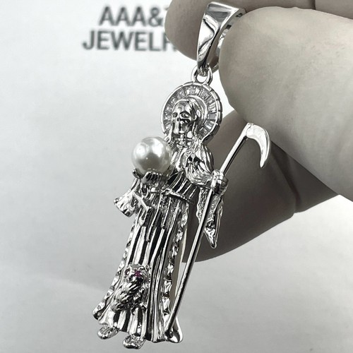 Ciondolo in argento Sterling,925 Santa Muerte Nostra signora della Santa morte | Made in USA - Italia Ciondolo in argento Sterling,925 Santa Muerte Nostra signora della Santa morte | Made in USA - Italia