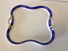Antique Likely English Porcelain Unique Form Platter w/ Blue & Gold Decoration