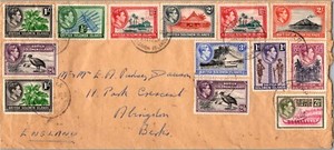 1954 British Territory Salomon Islands Honiara Stamp Set Cover