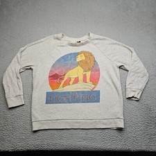 Lion King Sweater Youth Large Gray Long Sleeve Crew Neck Pullover