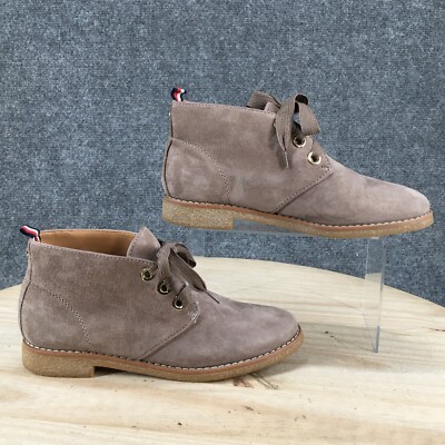 Tommy Hilfiger Boots Womens 6 M Balbina Akle Chukka Casual Brown Leather Lace Up