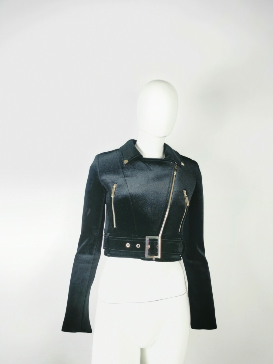 MANGANO GIUBBINO GIUBBOTTO CHIODO DONNA TAGLIA XS COLORE NERO