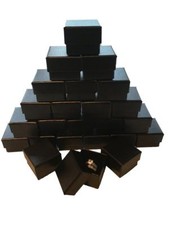Lot of 24 Black Ring Gift Box with Foam and Velvet Insert 1.5 x 1.5 x 1.25 Inch