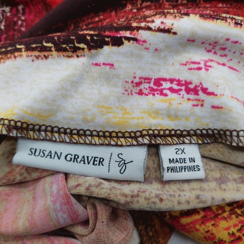 Susan Graver Liquid Knit Bateau Neck Striped Shirt Size 2XL - Picture 3 of 8