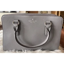 Kate Spade Mulberry Street Lise Satchel Grey Pebbled Leather Crossbody