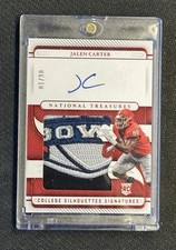 Jalen Carter 2023 National Treasures Collegiate Silhouettes Auto RPA #/10 Gold