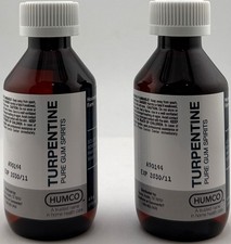 2 HUMCO TURPENTINE PURE GUM SPIRITS 4 FL OZ 100 PURE GUM SPIRITS EXP 2030