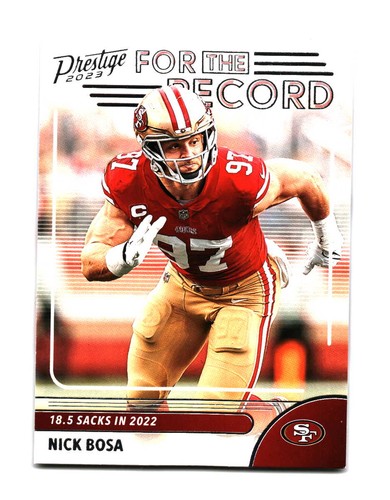Nick Bosa #13 2023 Panini Prestige For the Record card