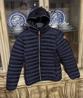 Save The Duck Iris Puffer Jacket Coat 14y Girls Down Alternative Kids Navy Blue