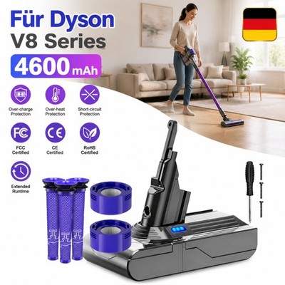 4600mAh Akku Für Dyson V8 Vacuum Ersatzakku Fluffy Animal Absolute Staubsauger