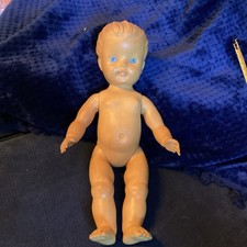 vintage 1950s pedigree girl doll, Soft Plastic,. Jointed, 11”.damaged