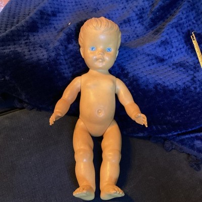 Vintage 50er Jahre Pedigree Mädchen Puppe, Weichplastik,. Gelenkt, 11''.beschädigt