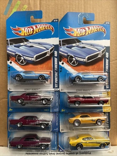 Hot Wheels Lot of 8X Pontiac Firebird Mattel Die Cast Cars New + Vintage NM