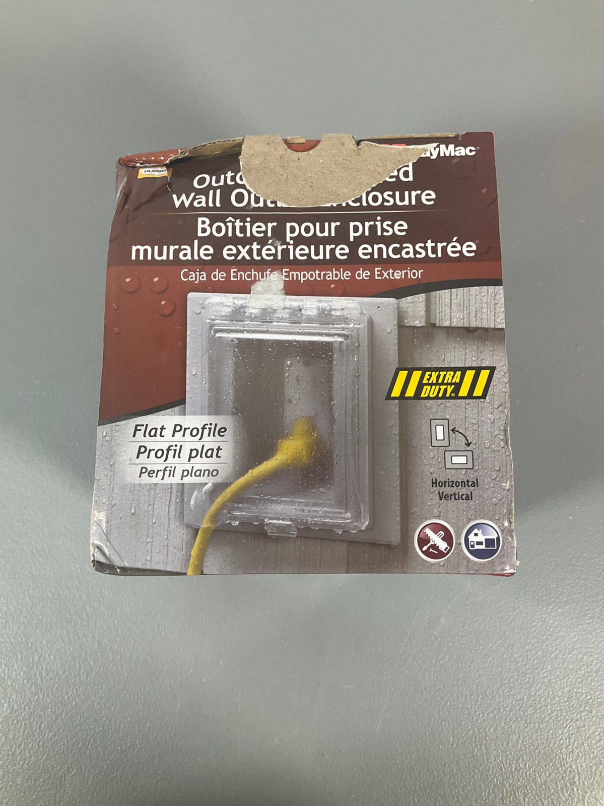 TayMac MR420CG 1-Gang Weatherproof Outlet Cover, Recessed Multi-Use, Clear/Gray