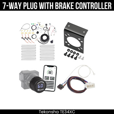 Tekonsha 7-Way Trailer Wiring Harness + Brake Control For 16-23 Toyota Tacoma