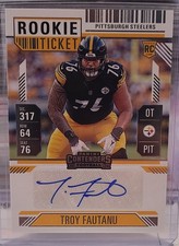2024 Panini Rookie Ticket Autographs Troy Fautanu Pittsburgh Steelers RC Auto
