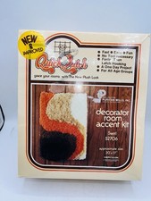 1977 "swirl " MCM Quick Latch Kit Orange Brown Room Accent Puritan Mills VTG