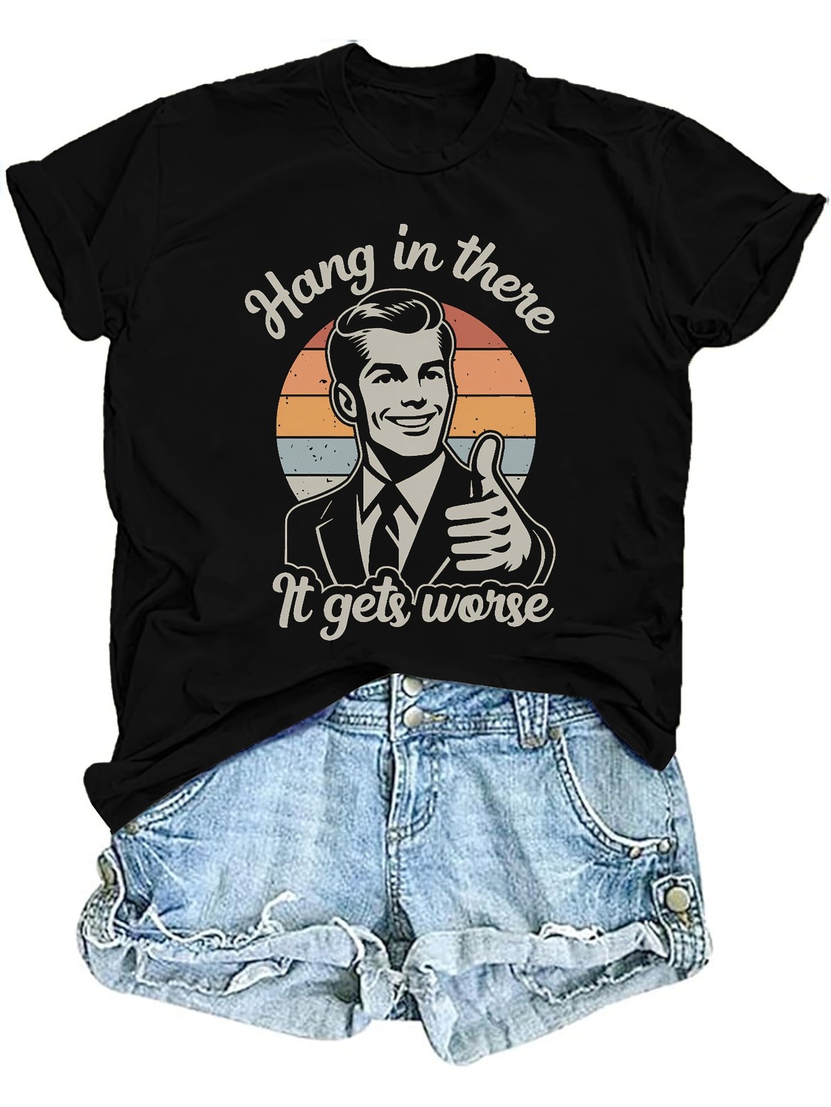 Women Graphic T-Shirt Thumbs Up Hand Print Casual Crew Neck Short Sleeve Tee Top
